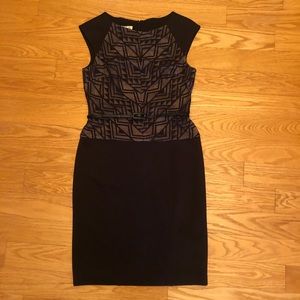 London times Black and Tan patterned dress